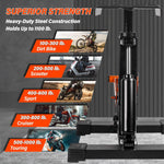 Adjustable 1000LBS Dirt Bike & Powersport Hydraulic Lift Stand, Heavy Duty Motorcycle Center Jack with Anti-Slip Rubber Pad, Orange