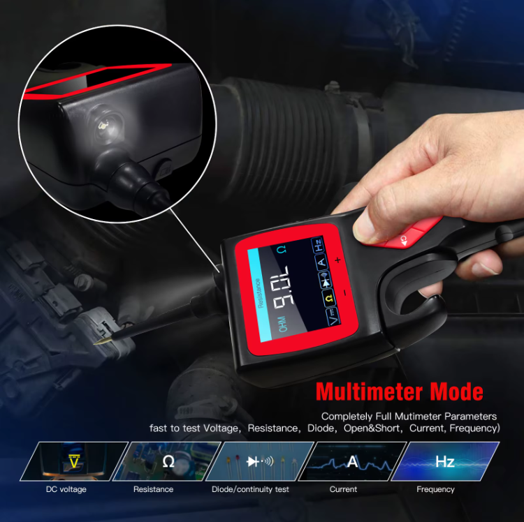 P-Series Automotive Diagnostic Tool - Multifunctional Circuit Tester with Oscilloscope, 0-5V Power, Relay &amp; Injector Testing
