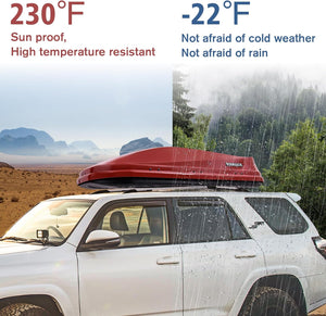16 Cu. Ft. Red ABS+PC Roof Cargo Box with Dual-Sided Opening, 130 lbs Capacity, Aerodynamic Design for Vehicles with Racks