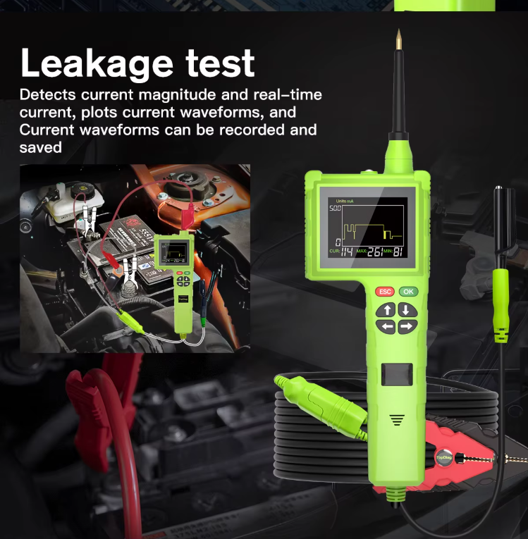2023 Smart Hook P200 Pro Circuit Tester - 9-48V Intelligent Diagnostic Tool with LCD, Oscilloscope, Injector Testing
