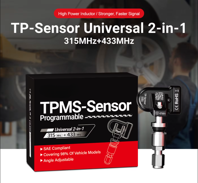 Tire Pressure Monitoring System Reset TPMS Replacement Tool TPMS Scanner with 4pc Sensors