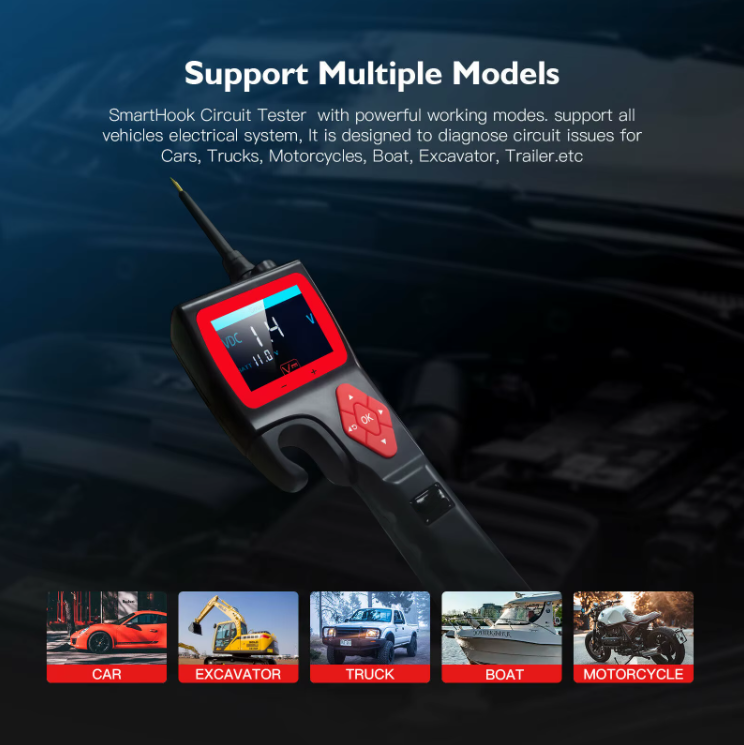 P-Series Automotive Diagnostic Tool - Multifunctional Circuit Tester with Oscilloscope, 0-5V Power, Relay &amp; Injector Testing