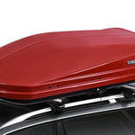 16 Cu. Ft. Red ABS+PC Roof Cargo Box with Dual-Sided Opening, 130 lbs Capacity, Aerodynamic Design for Vehicles with Racks